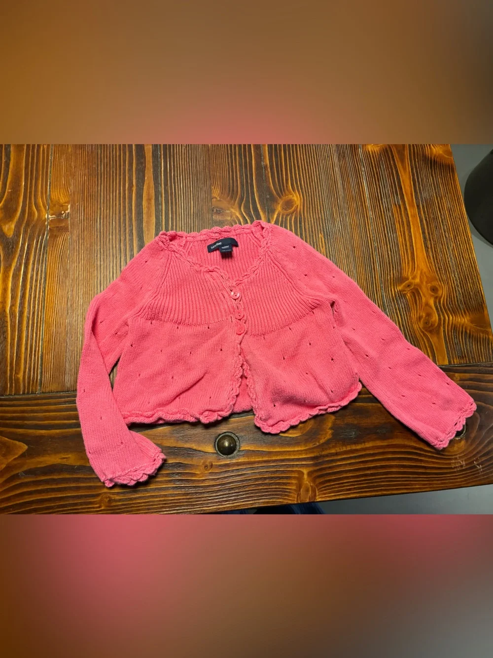 Pink Cropped Knit Cardigan 2t